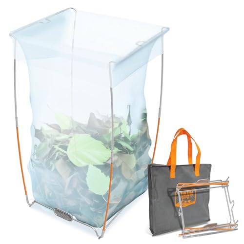 Yukon Glory™ Müllsackhalter, Edelstahl, faltbarer Stützständer, Camping-Müllsackhalter, faltbarer Müllsack-Organizer für Wohnwagen-Abfälle, inklusive Tragetasche, 50 Liter Kunststoffbeutelhalter von Yukon Glory