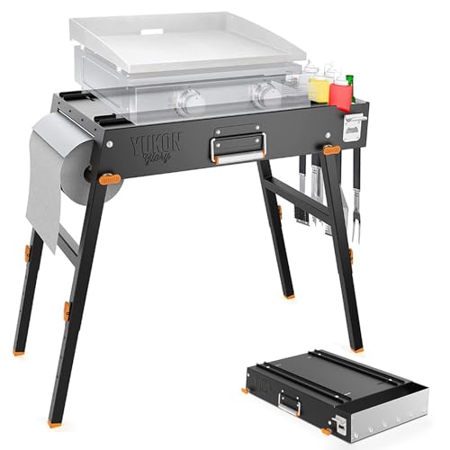 Yukon Glory Universeller tragbarer Grilltisch/flache Oberseite Grillplatte mit integriertem Grillbehälter – für Tischplatte Blackstone Grillplatte und viele andere – Outdoor-Kochen, Camping usw Yukon Glory Universeller tragbarer Grilltisch/flache Oberseite Grillplatte mit integriertem Grillbehälter – für Tischplatte Blackstone Grillplatte und viele andere – Outdoor-Kochen, Camping usw von Yukon Glory