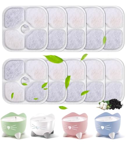 Yulado Filter Katzenbrunnen,10 Stück Trinkbrunnen Filter für 2,5L Trinkbrunnen für Katze Ersatzfilter Dreifaches Filtersystem,Katzen Wasser Brunnen Filter,kompatibel mit PIXI Pet Fountain. Yulado Filter Katzenbrunnen,10 Stück Trinkbrunnen Filter für 2,5L Trinkbrunnen für Katze Ersatzfilter Dreifaches Filtersystem,Katzen Wasser Brunnen Filter,kompatibel mit PIXI Pet Fountain. von Yulado