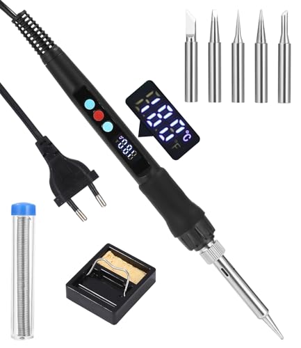 Yulado Lötkolben Set,100W LED Lötkolben mit Einstellbare und Verriegelte Temperaturen 180℃-500℃,mit ON/OFF,Lötkolbenständer,10g Lötdraht,5 Lötspitzen, Lötset für Elektrische Arbeiten und Hausgebrauch Yulado Lötkolben Set,100W LED Lötkolben mit Einstellbare und Verriegelte Temperaturen 180℃-500℃,mit ON/OFF,Lötkolbenständer,10g Lötdraht,5 Lötspitzen, Lötset für Elektrische Arbeiten und Hausgebrauch von Yulado