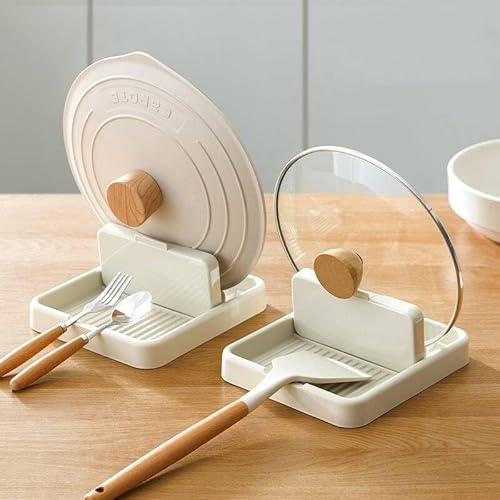 Yulakes 2 Stück Löffelablage für Herdplatten,Löffelablage mit Deckelhalter,Topfdeckelhalter Kunststoff,Halter für Topfdeckel und Löffel,Multifunktionaler Küchenutensilienablage Kochlöffel Ablage von Yulakes