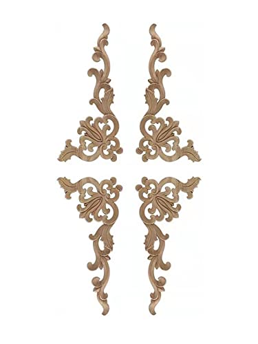 Yulakes 4PCS Holz Ornament Appliques Möbel Holzaplikationen Holzornamente Schnitzerei Ornament Applique Holz Verzierung Frame Ornament Frame Geschnitzte Ecke Onlay Unlackiert Applique 20X10cm Yulakes 4PCS Holz Ornament Appliques Möbel Holzaplikationen Holzornamente Schnitzerei Ornament Applique Holz Verzierung Frame Ornament Frame Geschnitzte Ecke Onlay Unlackiert Applique 20X10cm von Yulakes