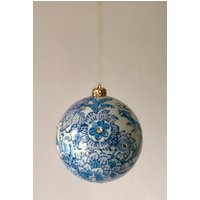 Weihnachtskugel, Weihnachtsdekoration, Festliche Ornamente, Toile Effekt Dekoration, Decoupage Bauble, 10cm Kugel, Chinoiserie Ornament von YuletideCreative