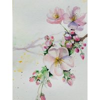 Apfelblüte Originalgemälde Wanddekoration Geschenk Für Schwester Zuhause von YuliiaMykhaliukArt