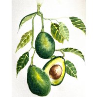 Avocado Original Gemälde Wand Kunst Wohnkultur Housewarming Geschenk Für Sie Muttertagsgeschenk Freund von YuliiaMykhaliukArt