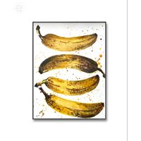 Banana Originalgemälde Wall Art Original Geschenk Home Decor von YuliiaMykhaliukArt