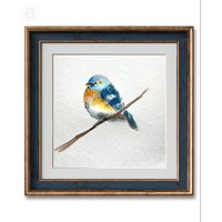 Blauer Vogel Original Gemälde Wand Kunst Kleine Wohnkultur Housewarming Geschenk Für Freund Mutter von YuliiaMykhaliukArt
