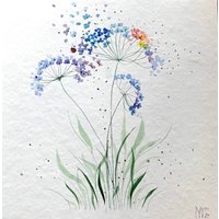 Blumen Original Aquarell Malerei Wandkunst von YuliiaMykhaliukArt