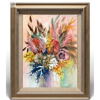 Blumen Bohostyle in Vase Original Gemälde Kunst Wand Dekor Geschenk Für Sie Haus von YuliiaMykhaliukArt