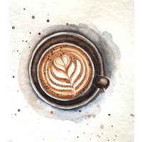 Cappuccino Original Gemälde Wand Kunst Kaffee Bar Dekor Housewarming Geschenk von YuliiaMykhaliukArt