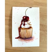 Cupcake Postkarten Set 3 Original Gemälde Cupcake Postkarten Set 3 Original Gemälde von YuliiaMykhaliukArt