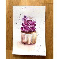 Cupcake Postkarten Set 3 Original Gemälde von YuliiaMykhaliukArt