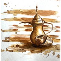 Echter Kaffee Originalgemälde Wandkunst von YuliiaMykhaliukArt