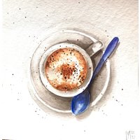 Kaffee Mokka Original Gemälde Küche Wand Kunst Home Decor Coffee Bar von YuliiaMykhaliukArt