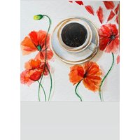 Kaffee Und Mohn Wand Kunst Original Gemälde Dekor Muttertagsgeschenk von YuliiaMykhaliukArt