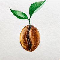 Kaffeebohne Aquarellbild Original Handgemachte Kaffeebar Kunst von YuliiaMykhaliukArt