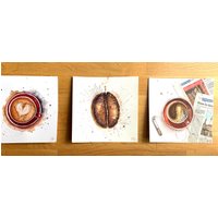 Kaffeeliebhaber Set 3 Original Gemälde Wandkunst Stück Wohnkultur Kaffeeliebhaber Set 3 Original Gemälde Wandkunst Stück Wohnkultur von YuliiaMykhaliukArt