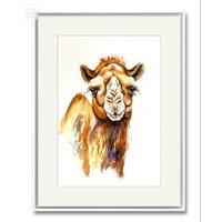 Kamel Originalgemälde Wand Kunst Dekor Wohnzimmer Tier Wohnkultur Original Geschenk Für Mutter Bruder Weihnachtsgeschenk von YuliiaMykhaliukArt