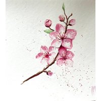 Kirschblüte Originalgemälde Wanddekor von YuliiaMykhaliukArt