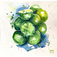 Limes Original Gemälde Wanddekor von YuliiaMykhaliukArt