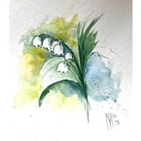 Maiglöckchen Original Gemälde Wandkunst Geschenk Für Mutter Oma Freund Maiglöckchen Original Gemälde Wandkunst Geschenk Für Mutter Oma Freund von YuliiaMykhaliukArt