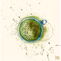 Matcha Grüner Tee Original Gemälde Wand-Dekor-Geschenk Für Freundinnen Küche Wandkunst Muttertagsgeschenk von YuliiaMykhaliukArt