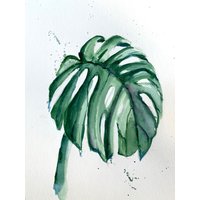 Monstera Live Original Gemälde Wandkunst von YuliiaMykhaliukArt