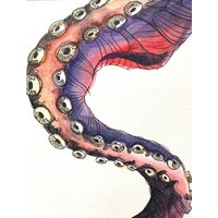 Oktopus Tentakel Original Gemälde Wandkunst von YuliiaMykhaliukArt