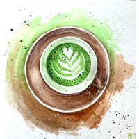 Original Kaffee Kunst Aquarell Geschenk Für Schwester Coffee Wand Erstaunlich Bar Dekor von YuliiaMykhaliukArt