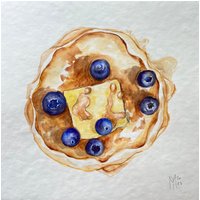 Pfannkuchen Original Kunst Aquarell Wand Dekor von YuliiaMykhaliukArt