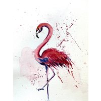 Pinker Flamingo Original-Gemälde Wandkunst von YuliiaMykhaliukArt