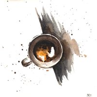 Schwarzer Kaffee Original Aquarell Kunst Espresso Kaffeeliebhaber Geschenk von YuliiaMykhaliukArt