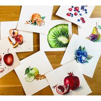 Sommerfrüchte Set 3 Originalgemälde Wanddekoration Sake von YuliiaMykhaliukArt