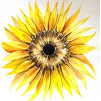 Sonnenblume Auge Originalgemälde Wandkunst von YuliiaMykhaliukArt