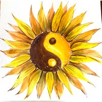 Sonnenblume Waage Original Gemälde Wand Dekor von YuliiaMykhaliukArt