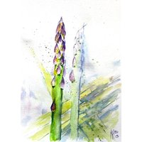 Spargel Original Aquarell Malerei Wand Kunst Einweihungsgeschenk Geschenk Für Die Schwester von YuliiaMykhaliukArt