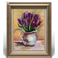 Tulpen Original Gemälde Wand Kunst Wohnkultur Geschenk Für Mutter Großmutter Lehrer Freund von YuliiaMykhaliukArt