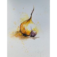 Zwiebel Original Gemälde Küche Kunst von YuliiaMykhaliukArt