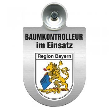 Einsatzschild mit Saugnapf - Baumkontrolleur im Einsatz 393806 incl. Regionenwappen nach Wahl Farbe Region Bayern von Yulix