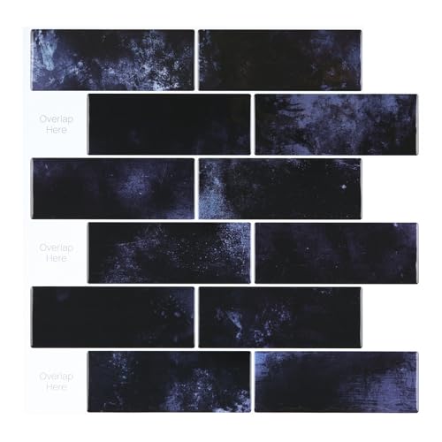 Yullpaper 3D Fliesenaufkleber Küche Bad Klebefliesen Dunkelviolette PVC Fliesen Selbstklebend Badezimmer Fliesen überkleben Klebefliesen Küche Lila Wandfliesen Selbstklebend Küche 10 Stück 30 X 30cm von Yullpaper
