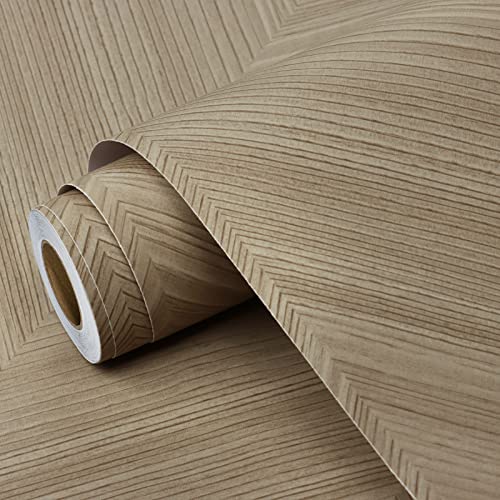 Yullpaper Klebefolie Holzoptik Dekofolie Möbelfolie Selbstklebend Tapete Holzoptik Beige/Braune PVC Folie für Möbel Vintage Wand Tapeten Wasserdicht Folie Küchenschränke Arbeitsplatte 40 X 200CM von Yullpaper