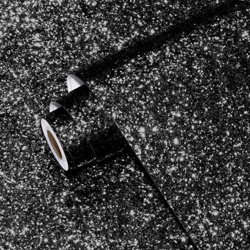 Yullpaper Tapete Selbstklebend Glitzer Klebefolie Schwarz Wand Tapeten Wohnzimmer Glitzer Möbelfolie Schwarz Dekofolie Selbstklebend Dick Schwarze Folie für Möbel Küchenschränke 40cm X 200cm Yullpaper Tapete Selbstklebend Glitzer Klebefolie Schwarz Wand Tapeten Wohnzimmer Glitzer Möbelfolie Schwarz Dekofolie Selbstklebend Dick Schwarze Folie für Möbel Küchenschränke 40cm X 200cm von Yullpaper