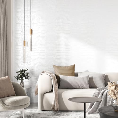 Yullpaper Klebefolie Weiß Matt Luxus Leder Textur Tapete Selbstklebend für Wand, Wohnzimmer, Schlafzimmer, Küchenschränke - Abwaschbare Möbelfolie 40cm X 300cm Yullpaper Klebefolie Weiß Matt Luxus Leder Textur Tapete Selbstklebend für Wand, Wohnzimmer, Schlafzimmer, Küchenschränke - Abwaschbare Möbelfolie 40cm X 300cm von Yullpaper