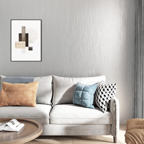 Yullpaper Möbelfolie Selbstklebend Abwaschbare Tapete Grau Silber 40 X 800cm Klebefolie Küche Wand Tapeten Grau Silber Selbstklebende Folie Möbel Klebefolie Arbeitsplatte Küche Metallstil Schrankfolie von Yullpaper