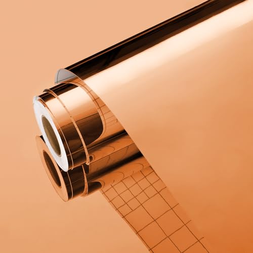 Yullpaper Tapete Champagner Gold Flexibel Spiegelfolie Selbstklebend Wand Arbeitsplatte Folie Wanddeko Wohnzimmer Möbelfolie Küche Tapeten Modern Klebefolie Gold Spiegeleffekt Für Schrank 40cm x 300cm von Yullpaper