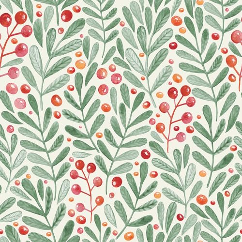 Yullpaper Tapete Selbstklebend Grün Beige Klebefolie Muster Tapete Blätter Blumen Möbelfolie Grün Klebefolie für Schränke Tapeten Wohnzimmer Selbstklebende Folie Möbel Küchentapeten 44.5cm x 300cm von Yullpaper