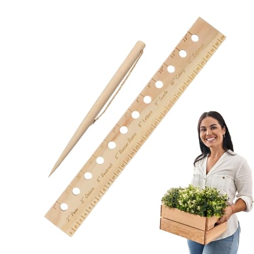Säenabstand Lineal, Säen -Abstandslineer Mit Löchern Und Pflanzendibber, Gartenvorlage Holzabstandsvorlage Gartenlineer Gartenwerkzeug Für Gemüsegärten, Für Gemüsegärten von Yulokdwi