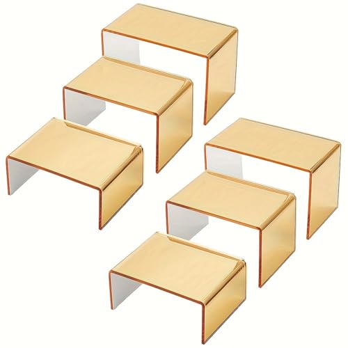 Yulokdwi Acryl Regale - Goldener Regalaufsatz | Aufbewahrungsorganizer In DREI Größen Für Café, Hochzeiten, Einzelhandel, Vitrinen & Haushalt von Yulokdwi