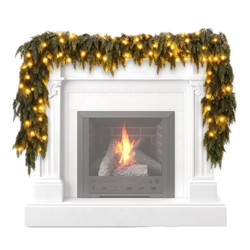 Yulokdwi Christmas Girlande, Künstliche Pinien Girlande, Realistischer künstlicher Weihnachtsschmuck, Für Innenbereich Und Außenbereich Wohnzimmer Schlafzimmer Fenster Tür Baum Kamin Mantel Treppe von Yulokdwi