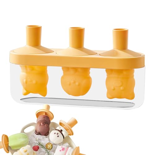 Yulokdwi Eisformen Silikon, 3-Fach Silikon Eisform Mit Stielen, Wiederverwendbare Würfelformen von Yulokdwi